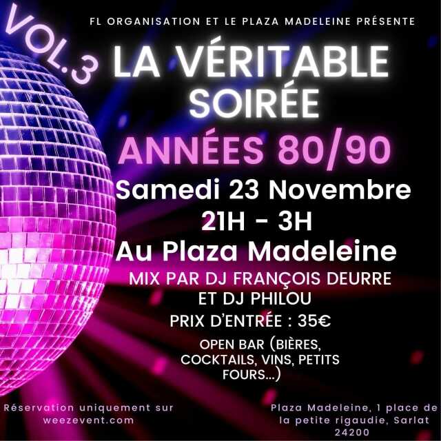 Soirée années 80/90