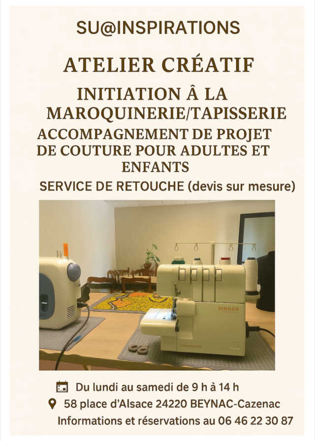 Atelier créatif : initiation à la maroquinerie/tapisserie