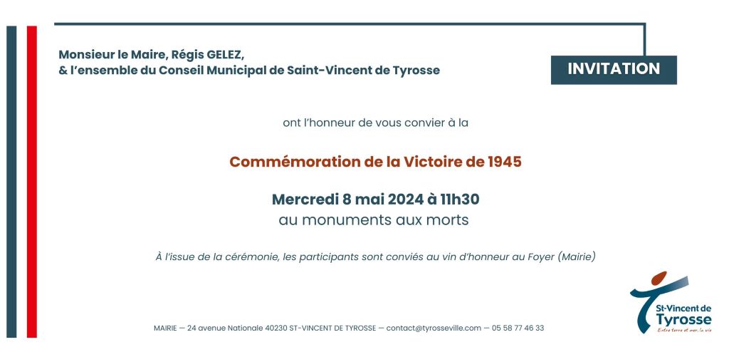 Cérémonie commémorative de la Victoire du 08 mai 1945