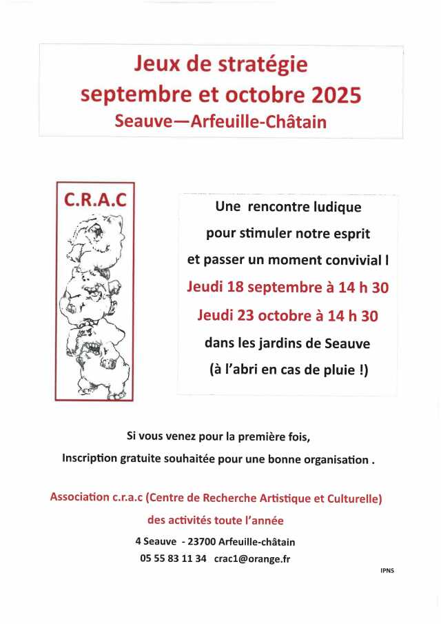 CRAC : Après-midi jeux de stratégie