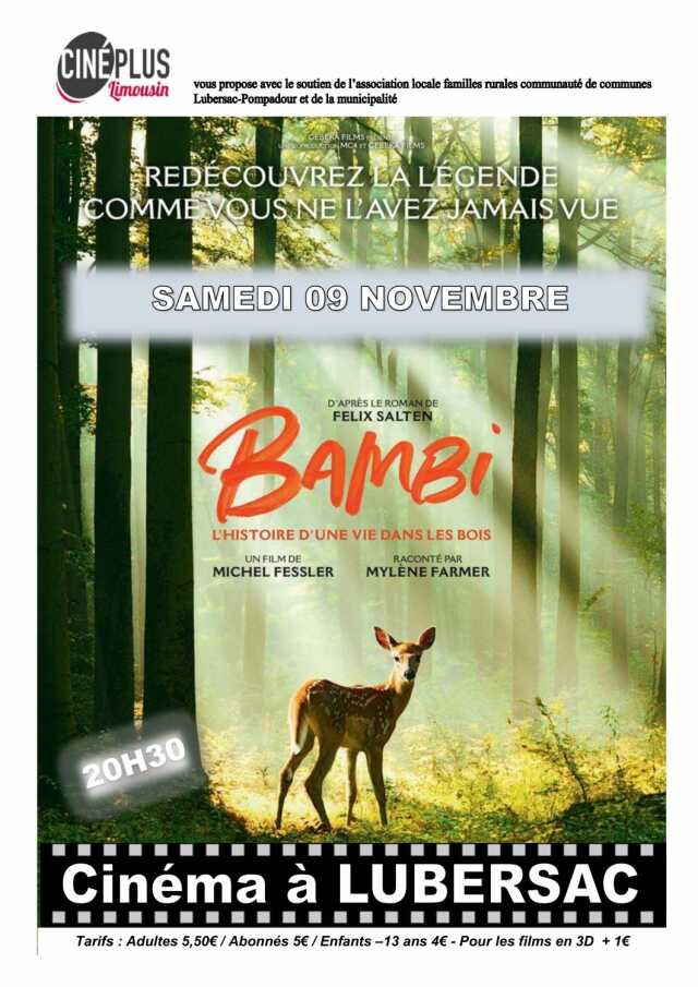 Cinéma à Lubersac : Bambi, l'histoire d'une vie dans les bois