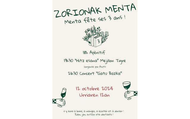 Menta fête ses 3 ans ! Zorionak Menta