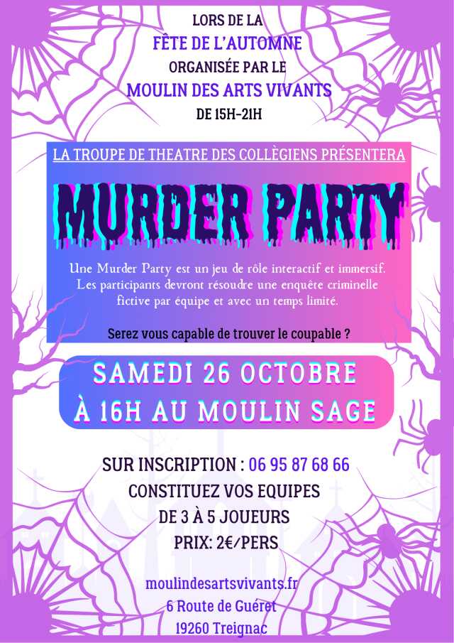 Représentation théâtrale Murder Party par la troupe de théâtre du collège