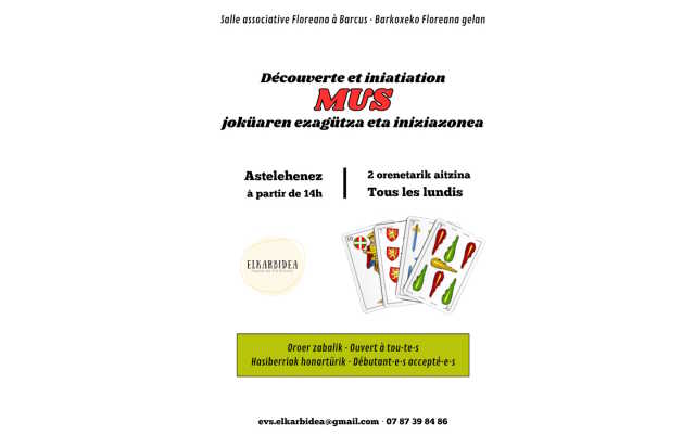 Découverte et initiation au mus (jeu de cartes)