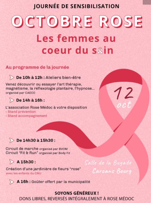 Octobre Rose à Carcans : journée de sensibilisation au cancer du sein