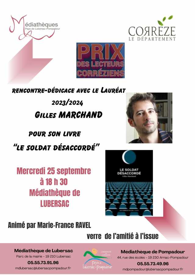 Prix des lecteurs corréziens 2023 2024 : Gilles Marchand