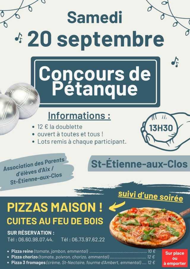 Concours de pétanque en doublette et repas