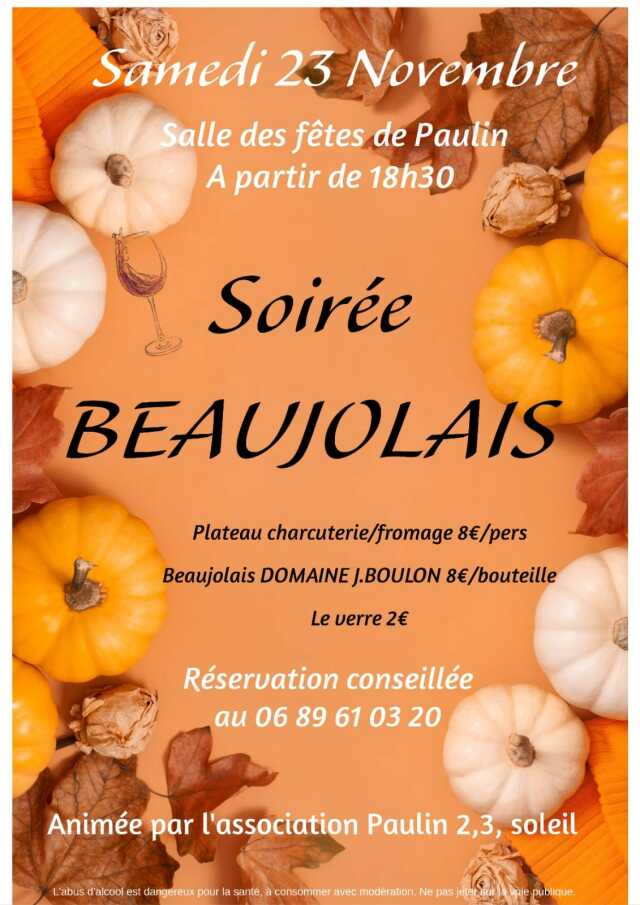 Soirée Beaujolais Nouveau à Paulin