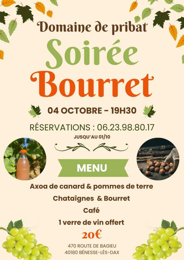 Soirée Bourret au Domaine