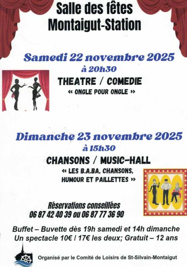 Théâtre comedie /chanson music-hall