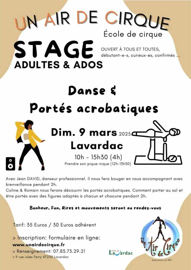 Stage de danse et portés acrobatiques