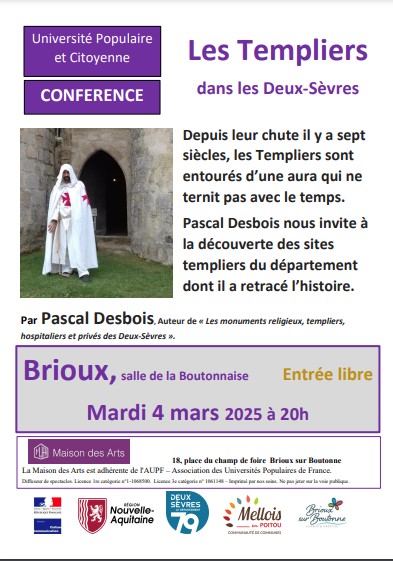 Conférence Les Templiers dans les Deux-Sèvres