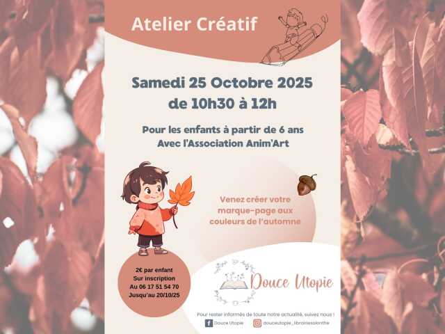Atelier créatif : création d'un marque page automnal