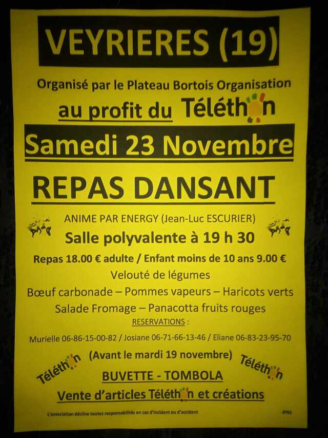 Repas dansant Téléthon