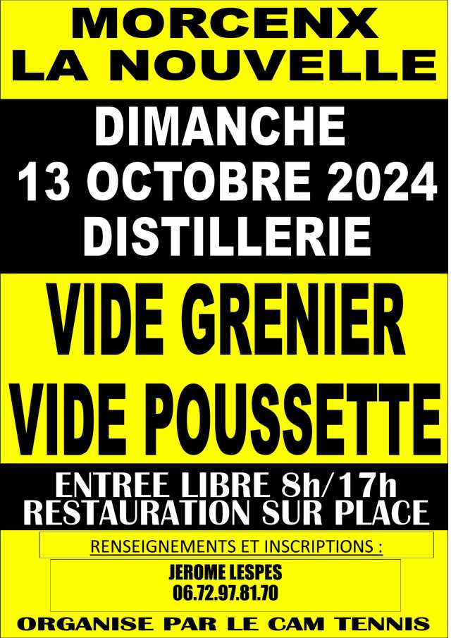 Vide grenier, Vide poussette, brocante du CAM Tennis