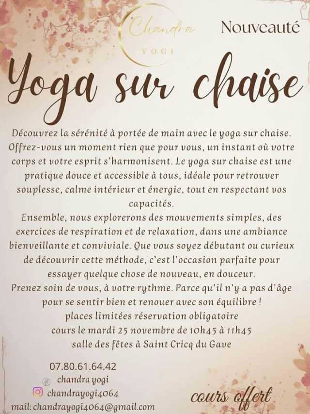 Découverte du yoga sur chaise