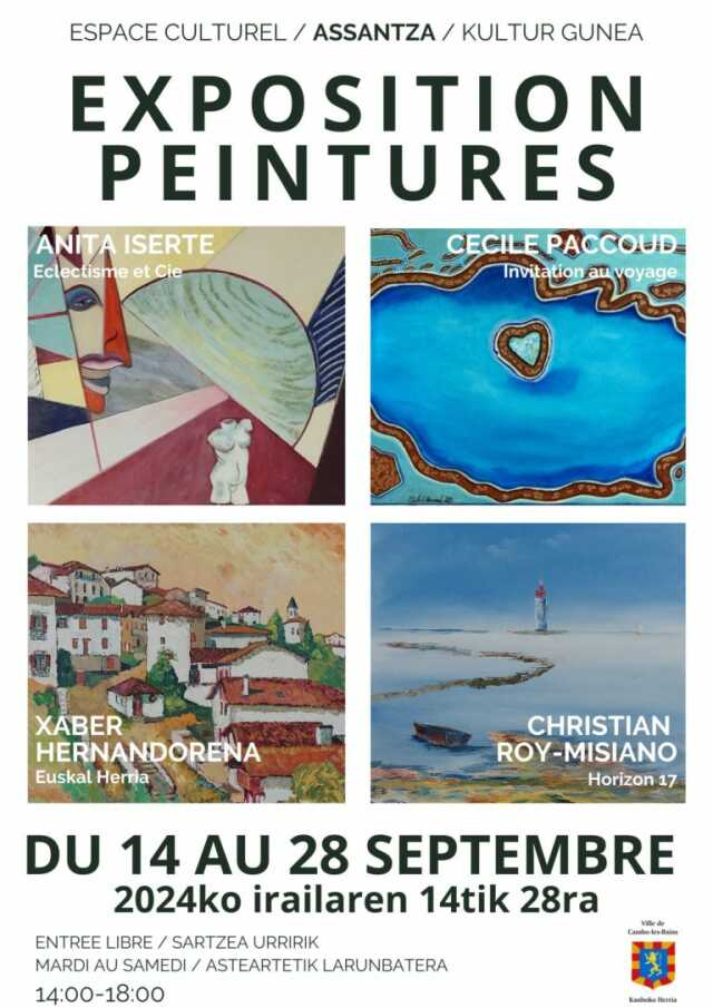 Exposition des peintures de Iserte, Paccoud, Hernandorena et Roy-Misianio