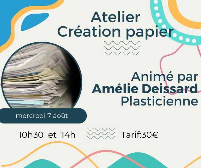 Atelier création papier au 36 Quai des Arts à Niort