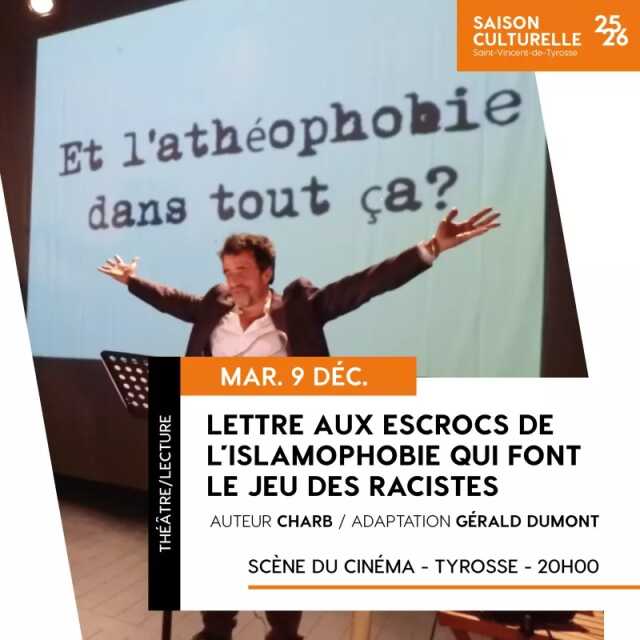 Lettre aux escrocs de l'islamophobie qui font le jeu des racistes - Ecrit par Charb, adaptation Gérald Dumont