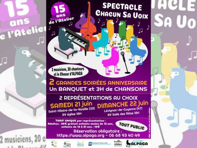 Spectacle Chacun Sa Voix : 15 ans de l'atelier