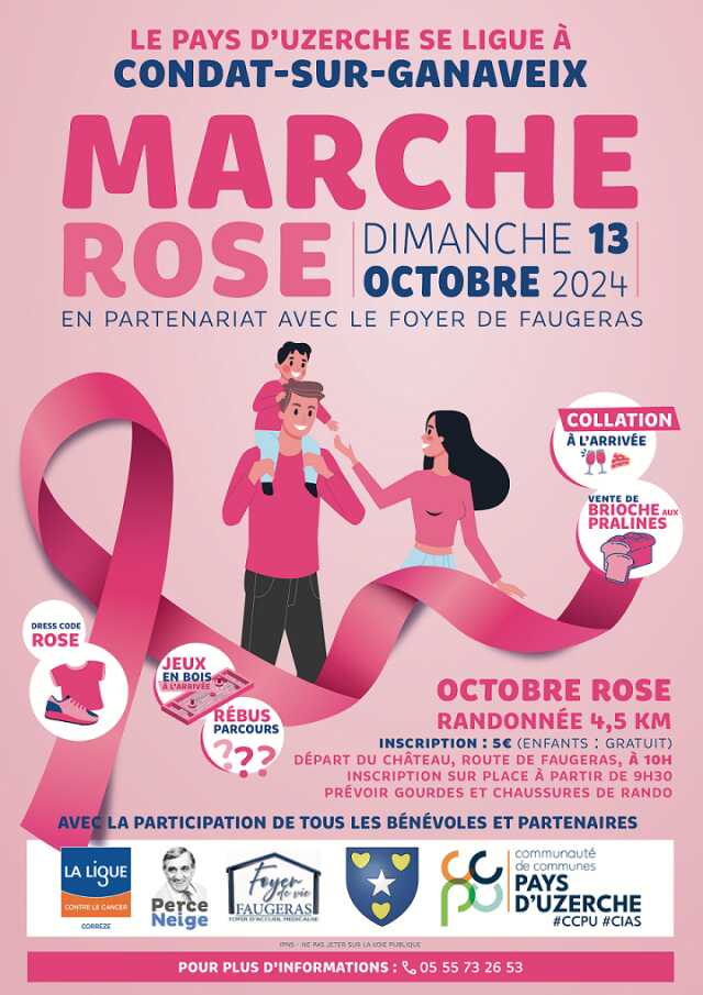 Marche Rose à Condat-sur-Ganaveix