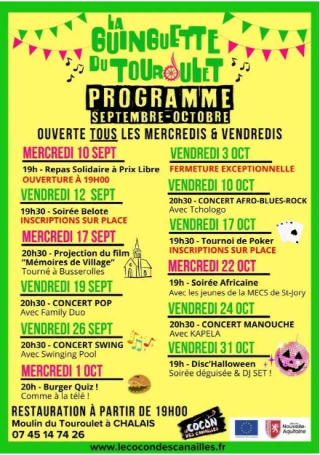 Programmation de septembre et octobre au cocon des Canailles