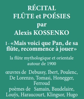 Les Coréades 2025 - Flûte et poésies par Alexis Kossenko à Niort