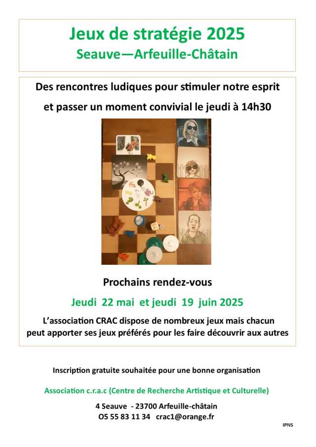 CRAC : Après-midi jeux de stratégie