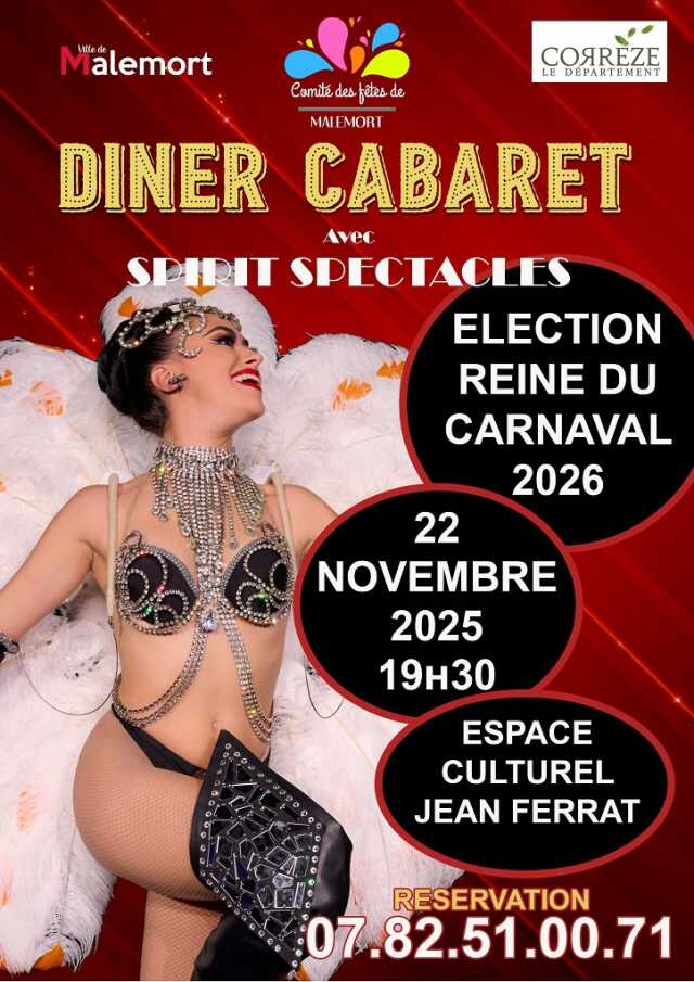 Dîner cabaret spectacle : Election de la Reine du Carnaval 2026