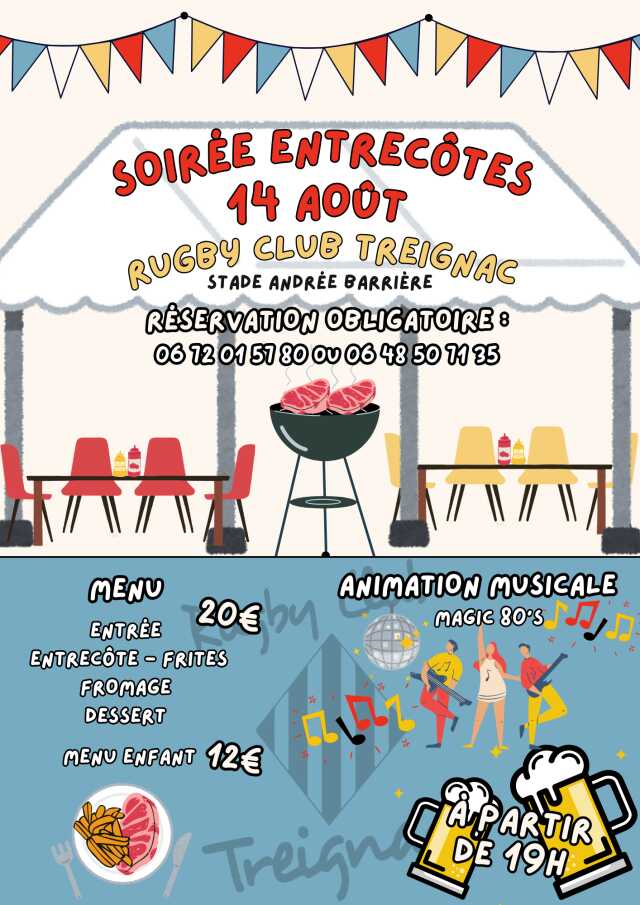 Soirée entrecôtes du Rugby Club de Treignac