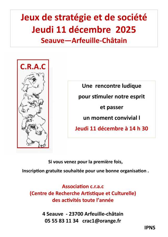 CRAC : Après-midi jeux de stratégie