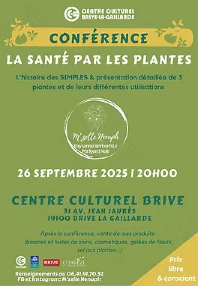 Conférence: La santé par les plantes (Centre Culturel)