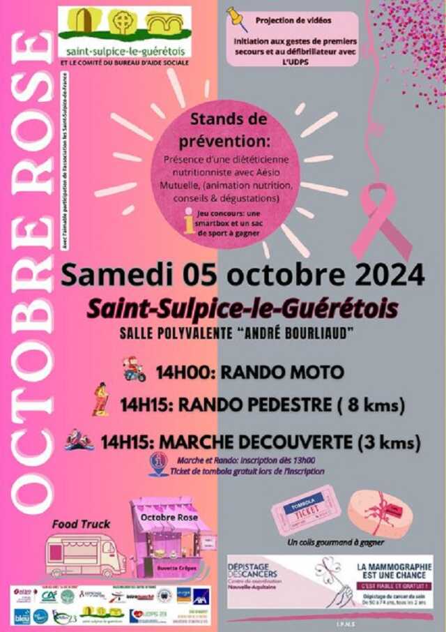 Octobre Rose à Saint Sulpice le Guérétois