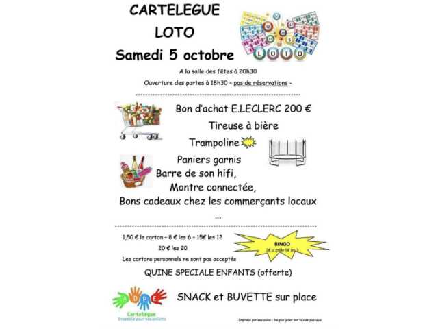 Loto de l'Amicale des Parents d'Elèves