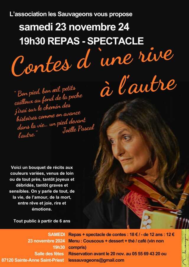 Repas-spectacle : Contes d'une rive à l'autre