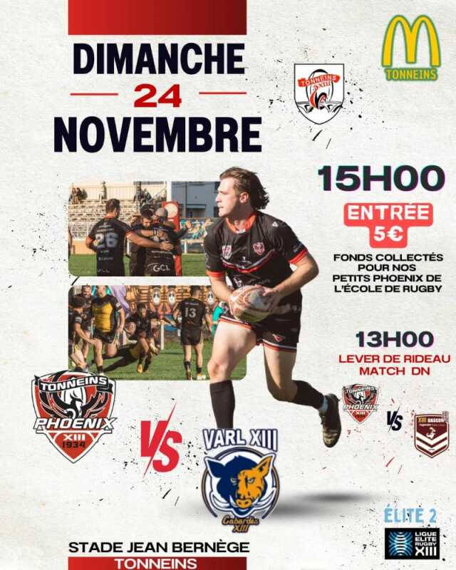 Championnat Elite 2 TONNEINS XIII contre VILLEGAILHENC ARAGON RL