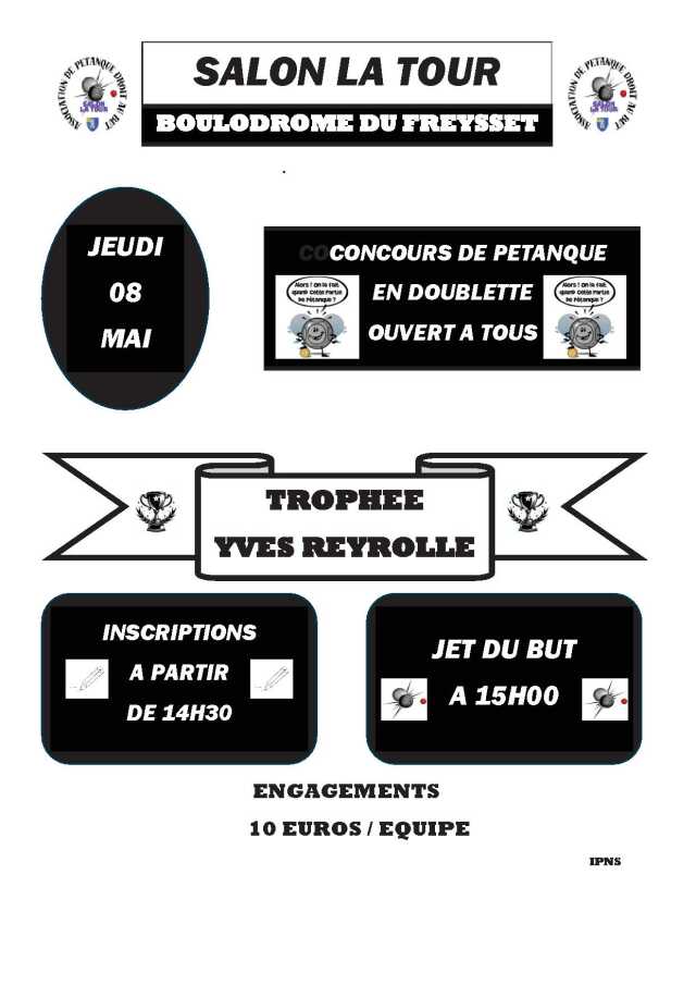 Concours de pétanque en doublette à Salon-La-Tour