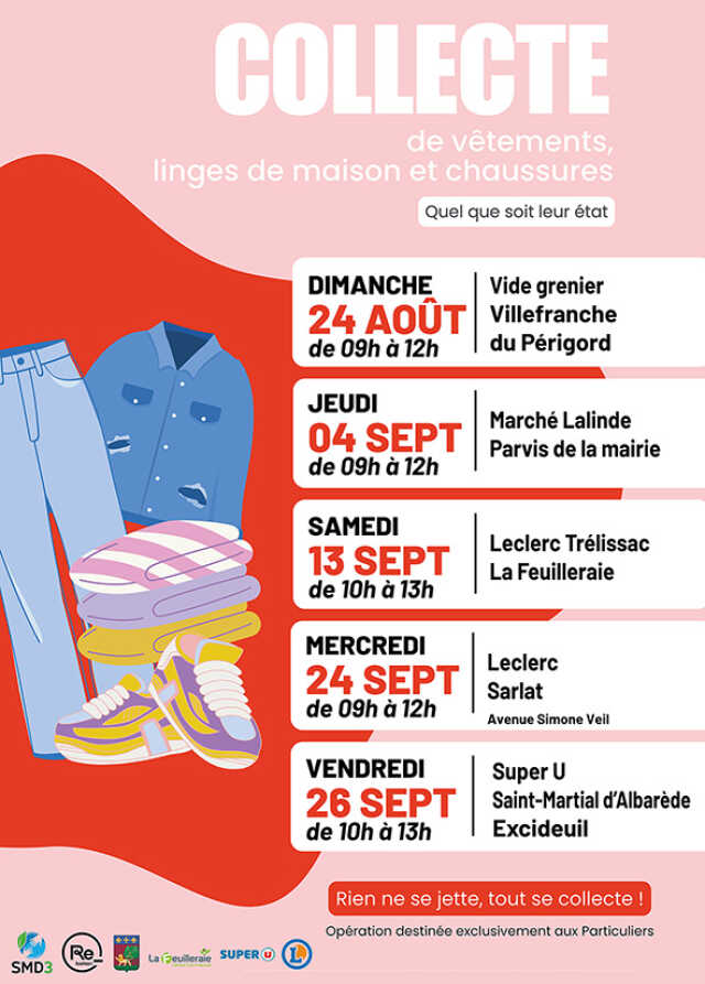 Collecte de vêtements, linges de maison et chaussures
