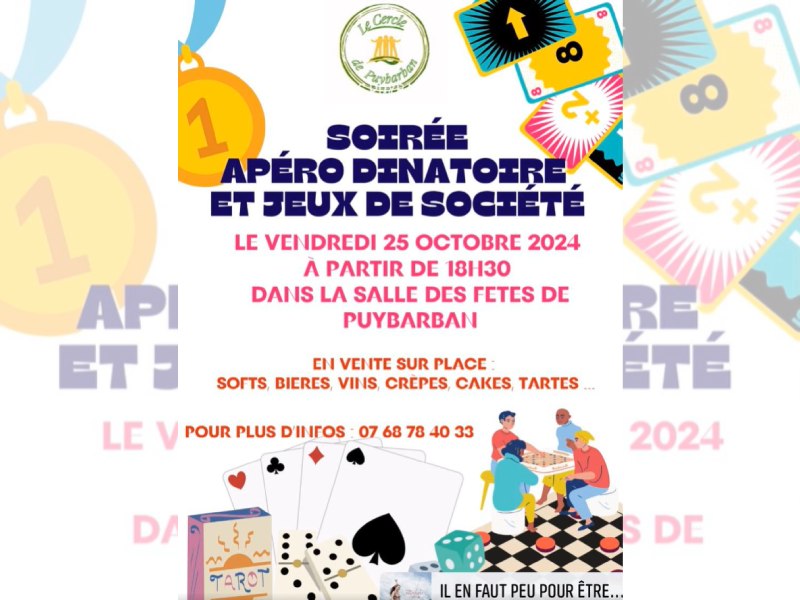 Soirée jeux de société et apéro dinatoire