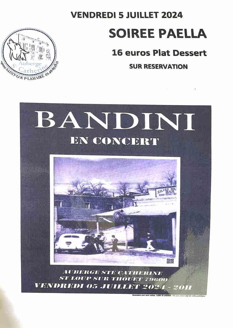 Soirée paella et concert de Bandini