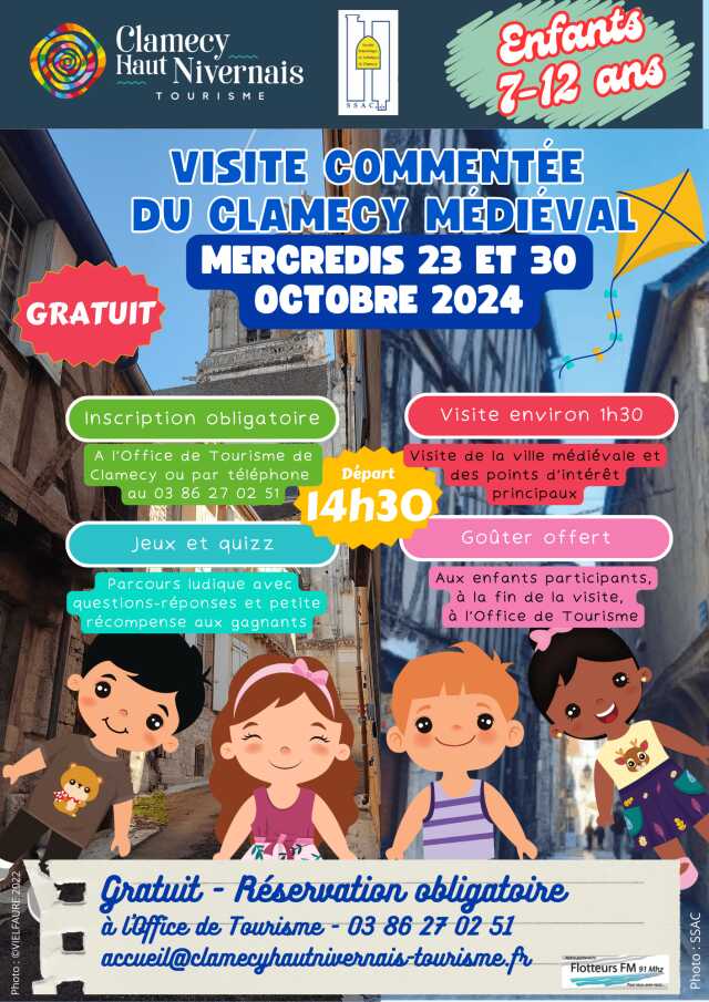 VISITE MEDIEVALE COMMENTEE DE CLAMECY POUR LES 7-12 ANS