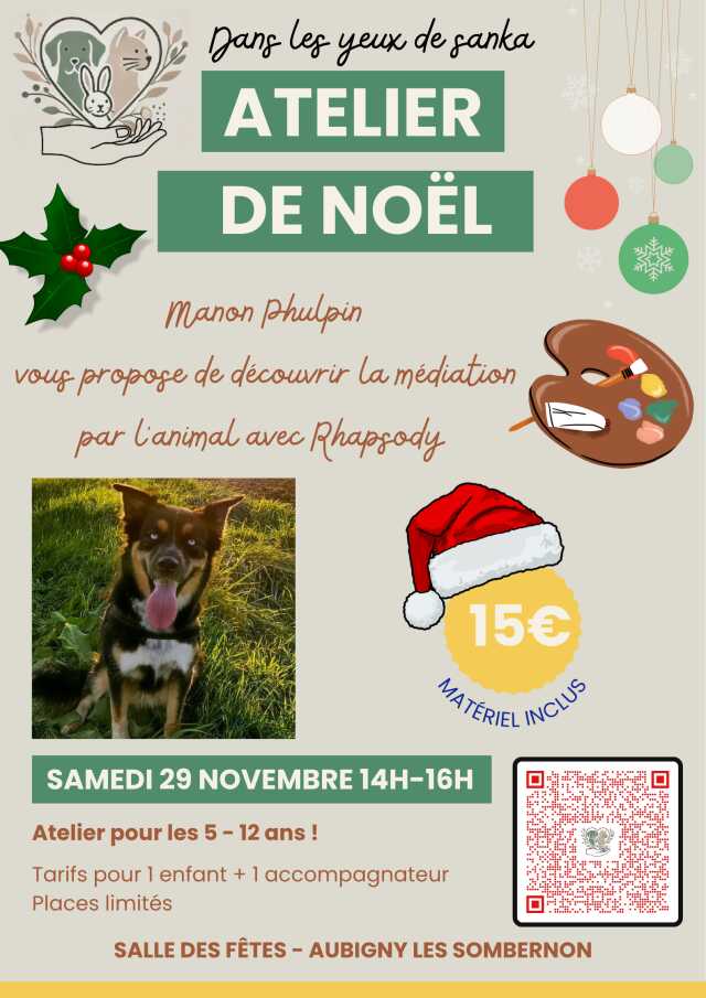 Atelier de noël en médiation par l'animal