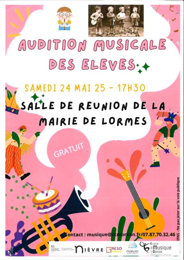 Audition musicale des élèves de l'école de musique