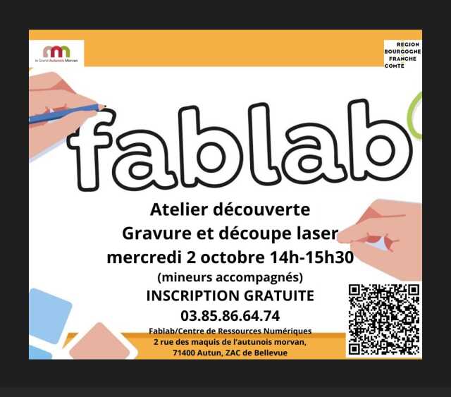 Atelier Fablab, découverte de la gravure et découpe laser