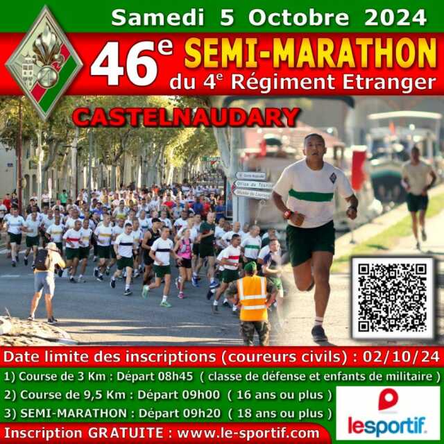 46 ÈME SEMI-MARATHON DU 4 ÈME RÉGIMENT ÉTRANGER