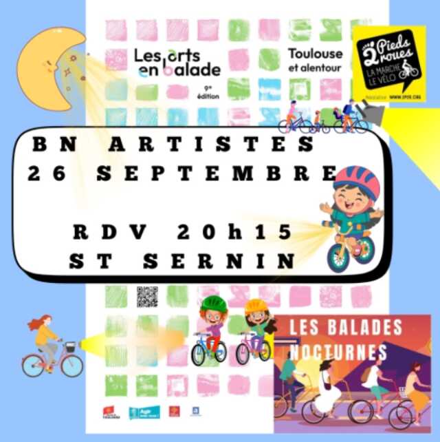 BALADE NOCTURNE A VÉLO COLLECTIFS D'ARTISTES A TOULOUSE