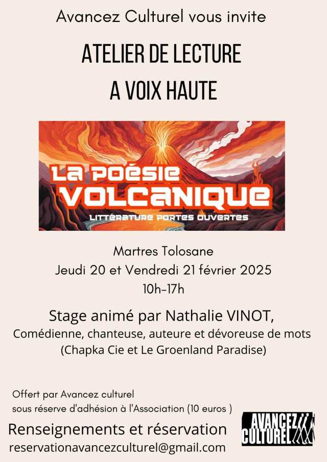 LA POÉSIE VOLCANIQUE - ATELIER DE LECTURE A VOIX HAUTE