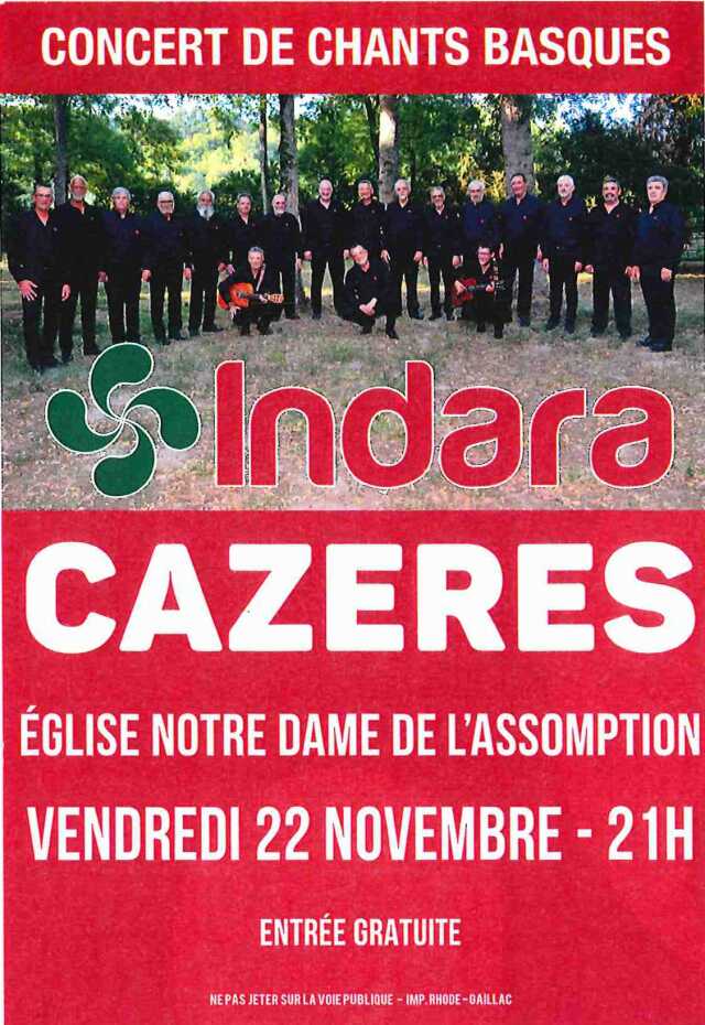 CONCERT INDARA : CONCERT DE CHANTS BASQUES