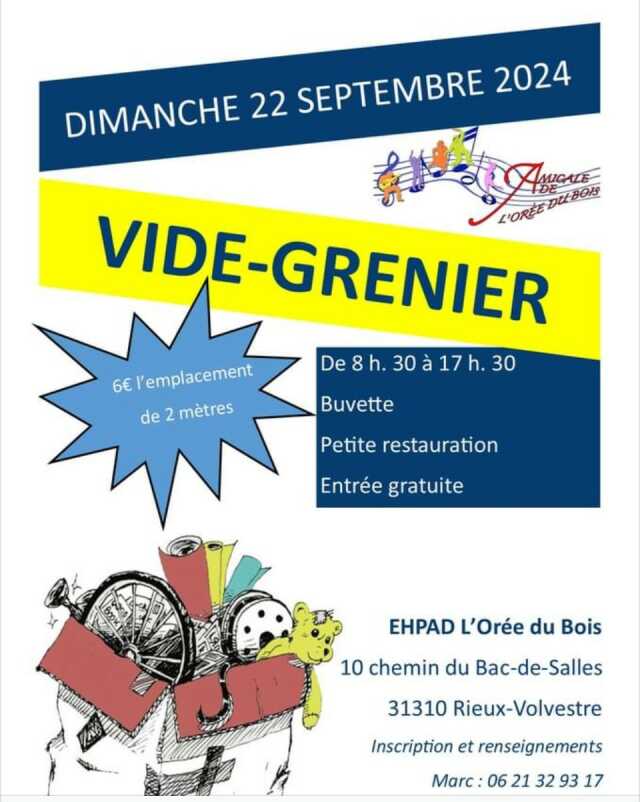 VIDE GRENIER : EPHAD L'ORÉE DU BOIS