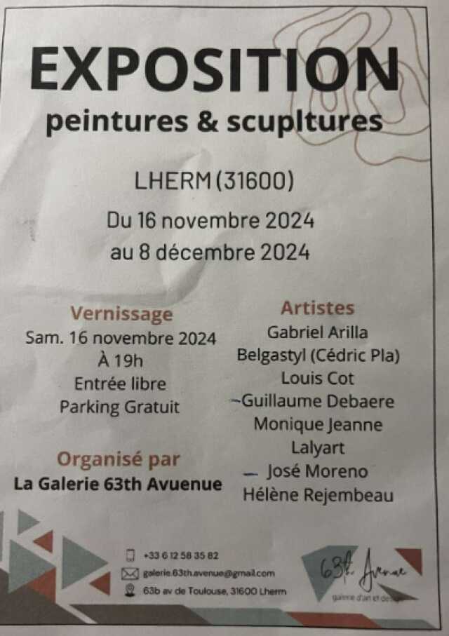 EXPOSITION PEINTURE ET SCULPTURE DE LA GALERIE 63TH AVENUE